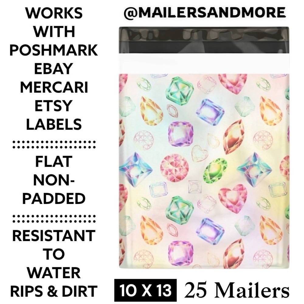 25 10X13 Poly Mailers Gems & Jewels PRICE IS FIRM - Picture 3 of 13